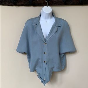 NWOT Japna Cropped Tie Shirt